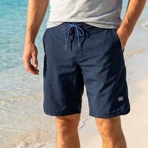 HELLY HANSEN Swim Board Shorts Mens Small x‎ 9" Navy Blue Drawstring